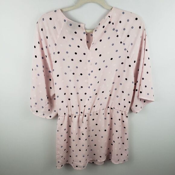 LANE Bryant Polka Dot Wrap Chiffon Blouse Size 14 - Picture 4 of 7